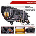 W205 PROJECTOR HEADLIGHTS GLOSSY BLACK HOUSING AND LIGHT SMOKED LENS - SEQUENTIAL TURN SIGNAL - HALOGEN MODELS ONLY