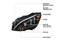 W205 PROJECTOR HEADLIGHTS MATTE BLACK HOUSING AND LIGHT SMOKED LENS - SEQUENTIAL TURN SIGNAL - HALOGEN MODELS ONLY