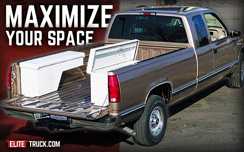 ALUMINUM DRIVER SIDE WHEEL WELL BOX 2.1 CU FT FOR FULLSIZE TRUCKS W/8 FT BEDS GLOSS BLACK FINISH