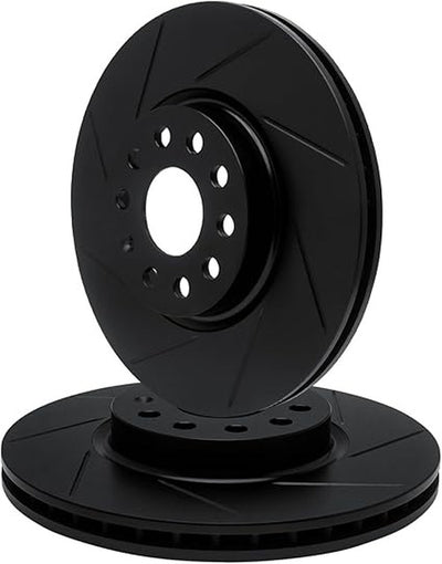 R1 Concepts Brake Rotor- Slotted - Black