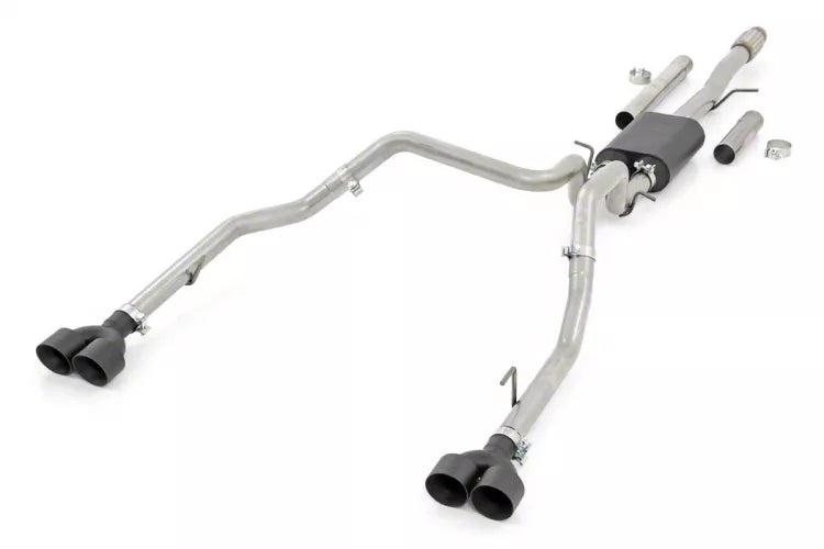 Dual Cat-Back Exhaust System w Black Tips (19-21 Chevy GMC 1500 6.2L)