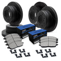 R1 Concepts Brake Rotors - Slotted - Black w/ Semi-Met Pads Hdw Fits Chevrolet Avalanche