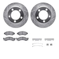 R1 eLINE Series Brake Rotors - D/S - Black - Perf Off-Road/Tow Pads - Hdw Fits Ford Expedition