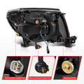 ANZO 05-11 Toyota Tacoma Full LED Projector Headlights White DRL/Init/SeqSig Black - Pair