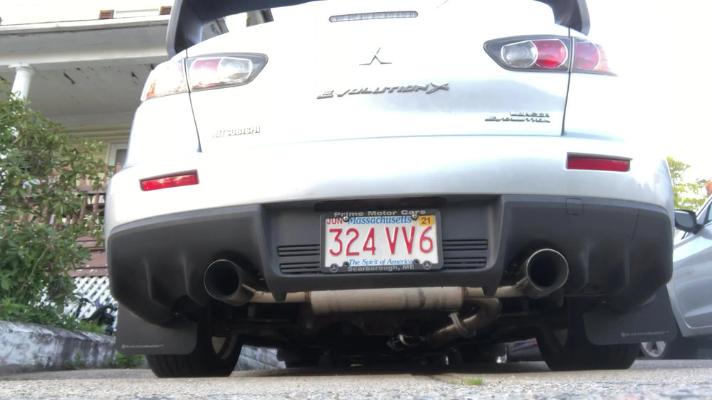 0715 LANCER EVO 10 3IN CAT BACK EXHAUST SYS 3IN PIPE 4IN DUAL TIPS 304SS