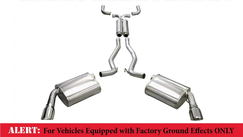 2.5 Inch Cat-Back Plus X-Pipe Sport Exhaust Dual Rear Exit 3.5 Inch Polished Tips 10-13 Chevrolet Ca
