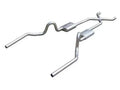 Crossmember Back w X-Pipe Exhaust System 64-72 A-Body Split Rear Dual Exit 2.5 in Intermediate And Tail Pipe Hardware Incl Muffler And Tip Not Incl 304 Stainless Steel Pypes Exhaust