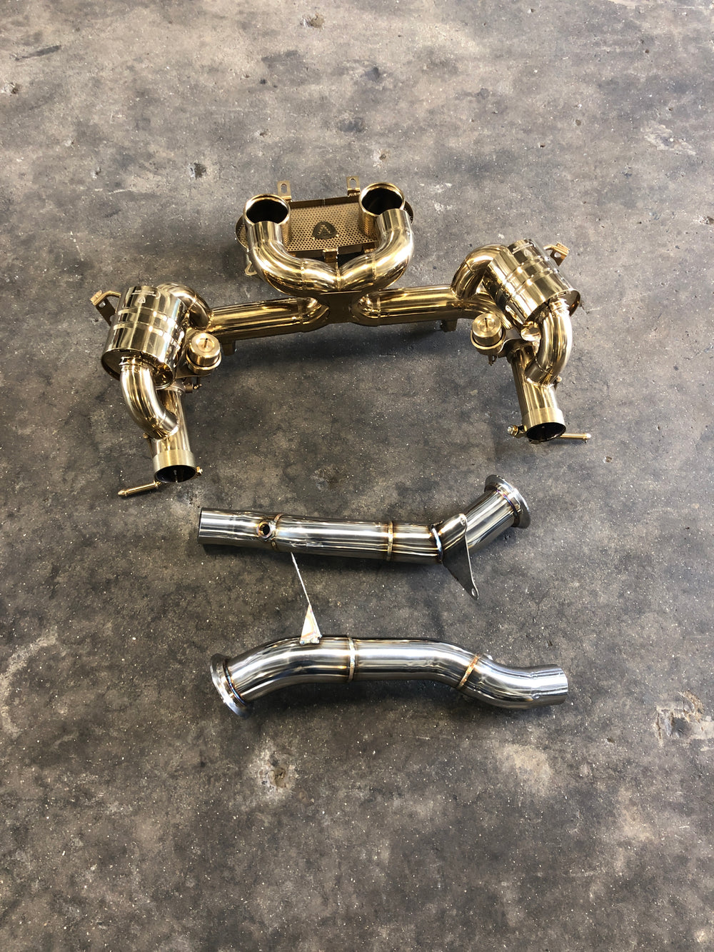 FERRARI 458 GOLD EXHAUST FF PIPES