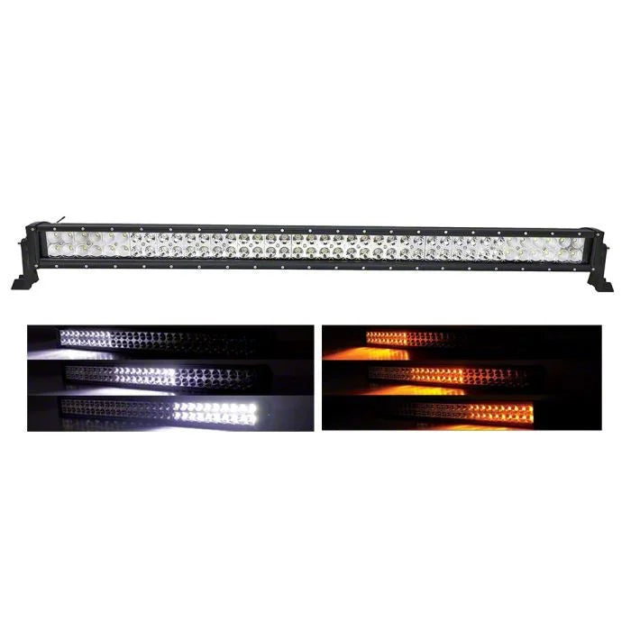~(15 lbs. 53X6X5)~ 42 Inch LED Light Bar Dual Row 240 Watt Combo SuperNova Strobe White/Amber Strobe Series Quake LED