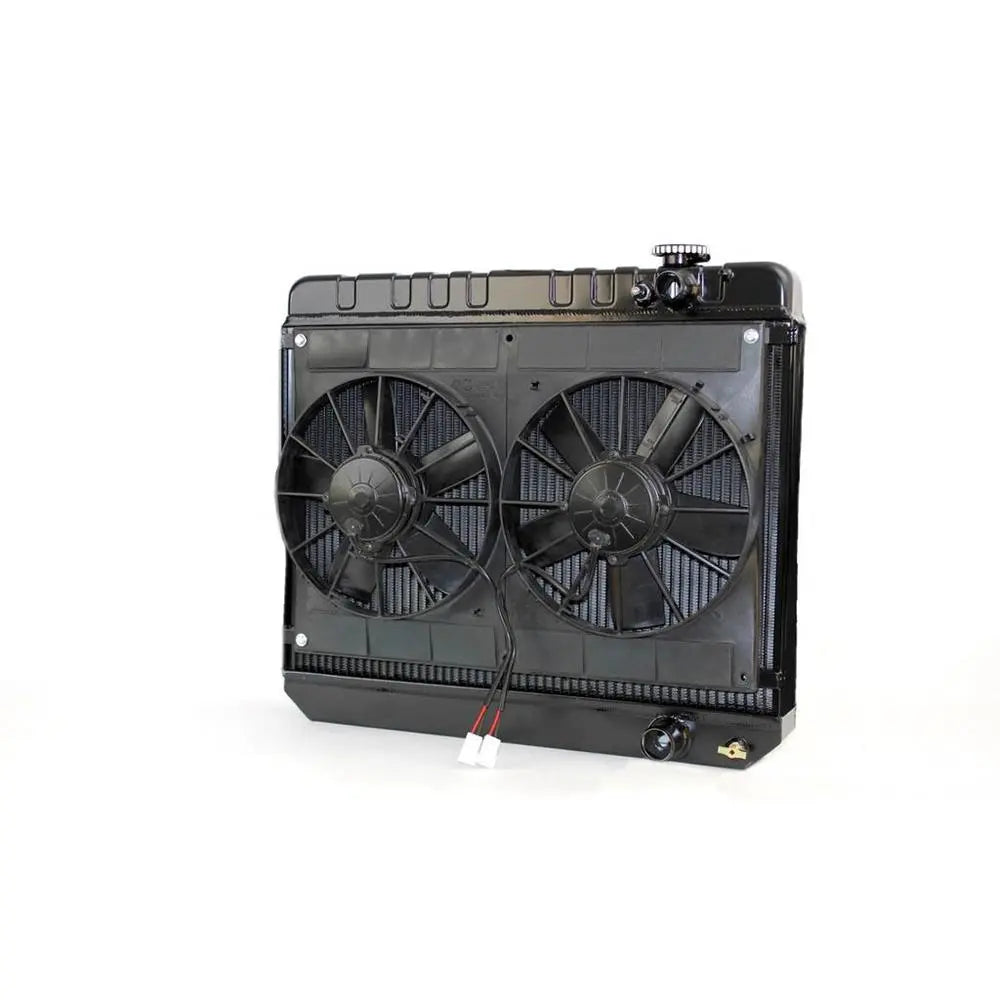 Radiator w/Fans Nova 62-67 LS Man Trans Blk