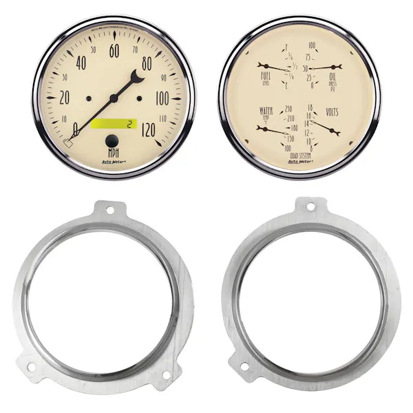 5152 CHEVY CAR 2 X 5IN DIRECT FIT DASH KIT 2 PCS ANTIQUE BEIGE
