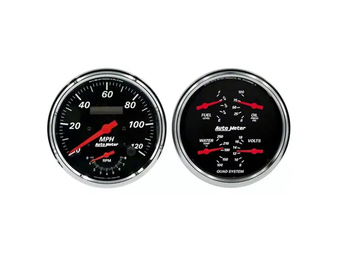 Autometer Designer Black Quad & Tach/Speedo 5in. - 2 Pc.