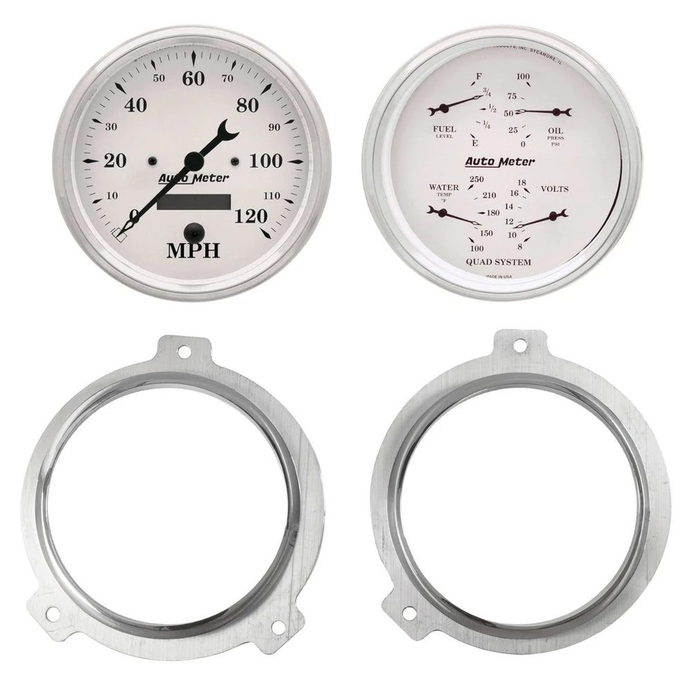 DIRECT FIT DASH KIT 2 PC CHEVY CAR 51-52 2 X 5in OLD-TYME WHITE