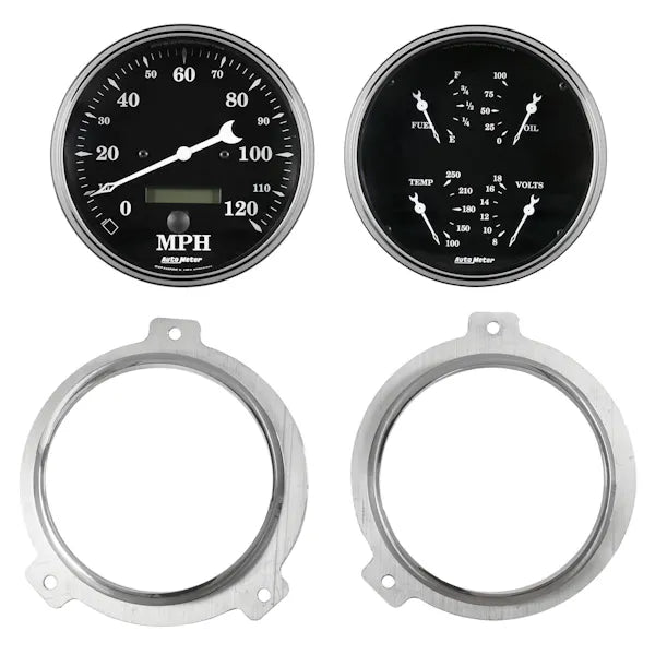 DIRECT FIT DASH KIT 2 PC CHEVY CAR 51-52 2 X 5in OLD TYME BLACK