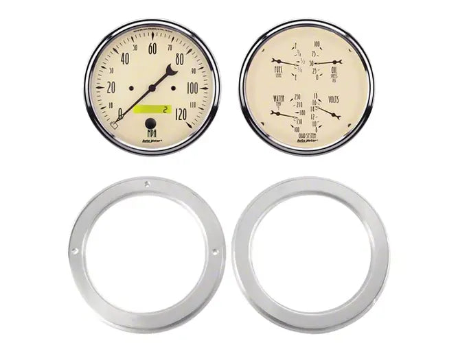 5455 CHEVY TRUCK 2 X 5IN DIRECT FIT DASH KIT 2 PCS ANTIQUE BEIGE