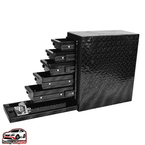 57IN VSHAPE 5TH WHEEL RV BOX 1 LID 2 REAR FACING DOORSBLACK