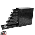 57IN VSHAPE 5TH WHEEL RV BOX 1 LID 2 REAR FACING DOORSBLACK