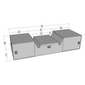 57IN VSHAPE 5TH WHEEL RV BOX 1 LID 2 REAR FACING DOORSBLACK