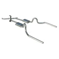 Crossmember Back w Xchange Exhaust System 64-74 A-Body Split Rear Dual Exit 3 in Intermediate And Tail Pipe Street Pro Mufflers Hardware Incl Tip Not Incl Pypes Exhaust