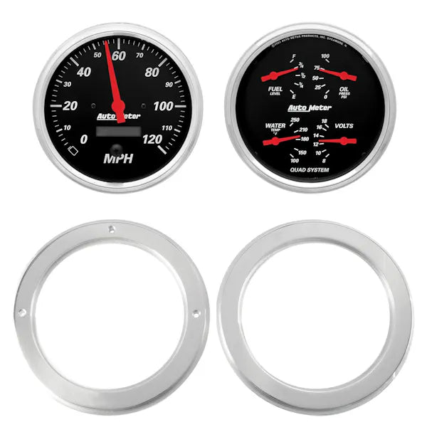 5455 CHEVY TRUCK 2 X 5IN DIRECT FIT DASH KIT 2 PCS DESIGNER BLACK