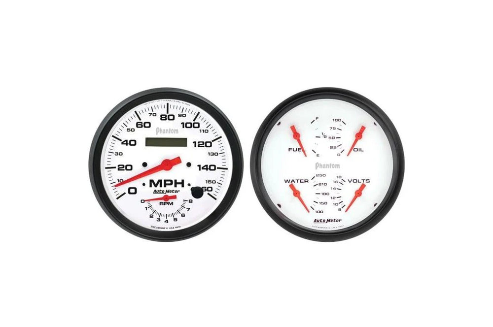 Autometer Phantom 2pc Gauge Kit Quad & Tach/Speedo 5in.