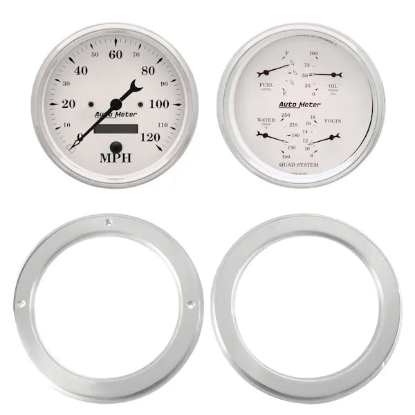 DIRECT FIT DASH KIT 2 PC CHEVY TRUCK 54-55 2 X 5in OLD-TYME WHITE
