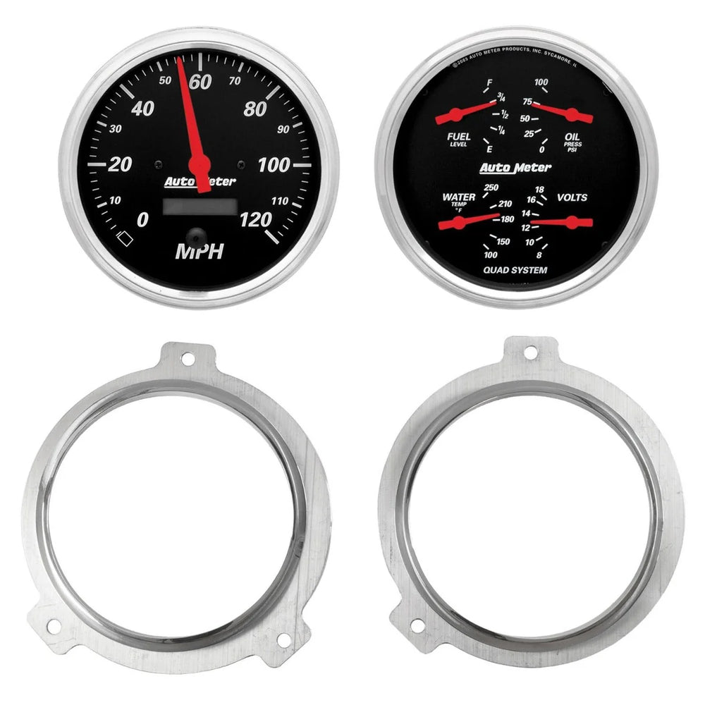5152 CHEVY CAR 2 X 5IN DIRECT FIT DASH KIT 2 PCS DESIGNER BLACK