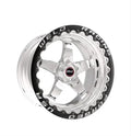 Weld S71 17x11 / 5x4.75 BP / 7.7in. BS Polished Wheel (High Pad) - Black Single Beadlock MT
