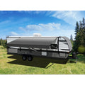 22 FT AWNING ROLL TUBE W/ REVERSE CHARCOAL FADE CANOPY ASSEMBLY/END CAPS/12V LIG
