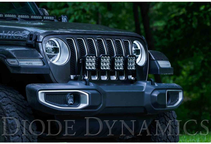 Diode Dynamics - Jeep JL SS5 4-Pod CrossLink Grille Lightbar Kit, Pro Yellow Combo