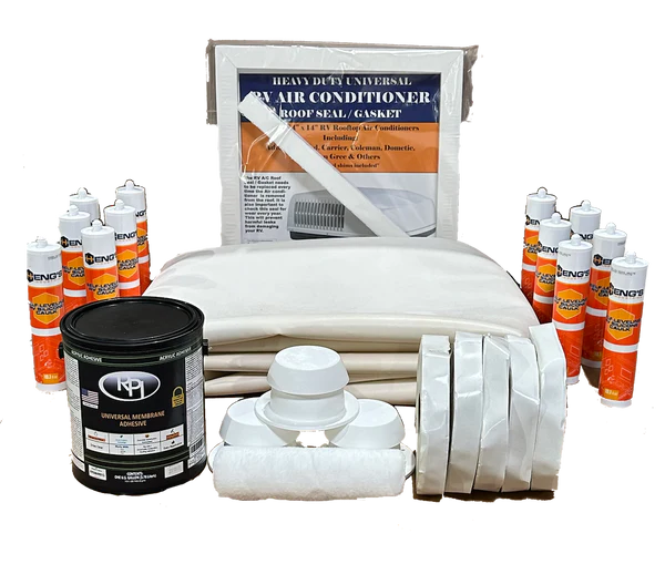 DELUXE FOLDED PVC MEMBRANE PLUS INSTALLATION KIT 9FT 6IN X 38FT WHITE