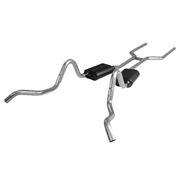 American Thunder Crossmember-Back Exhaust System Fits 1964-1967 GM A-Body With V8 Engine, 2.5 Inch Stainless Steel Pipes Aggressive To Moderate Sound Flowmaster