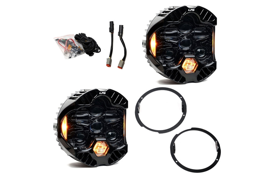 Baja Designs 07-18 Jeep Wrangler JK DOT LP6 LED Headlight Kit (For LED Headlights)- Amber