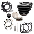 S&S Cycle 2017+ M8 Models 4.250in Bore 4-5/8in Stroke Cylinder Kit - Wrinkle Black w/ Highlight