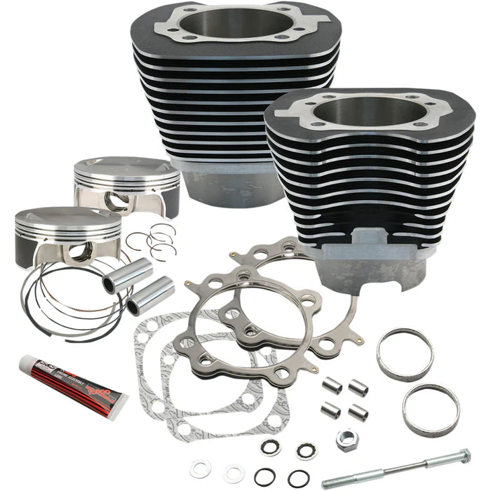 S&S Cycle 07-17 BT 117in Big Bore Cylinder Kit - Black Wrinkle