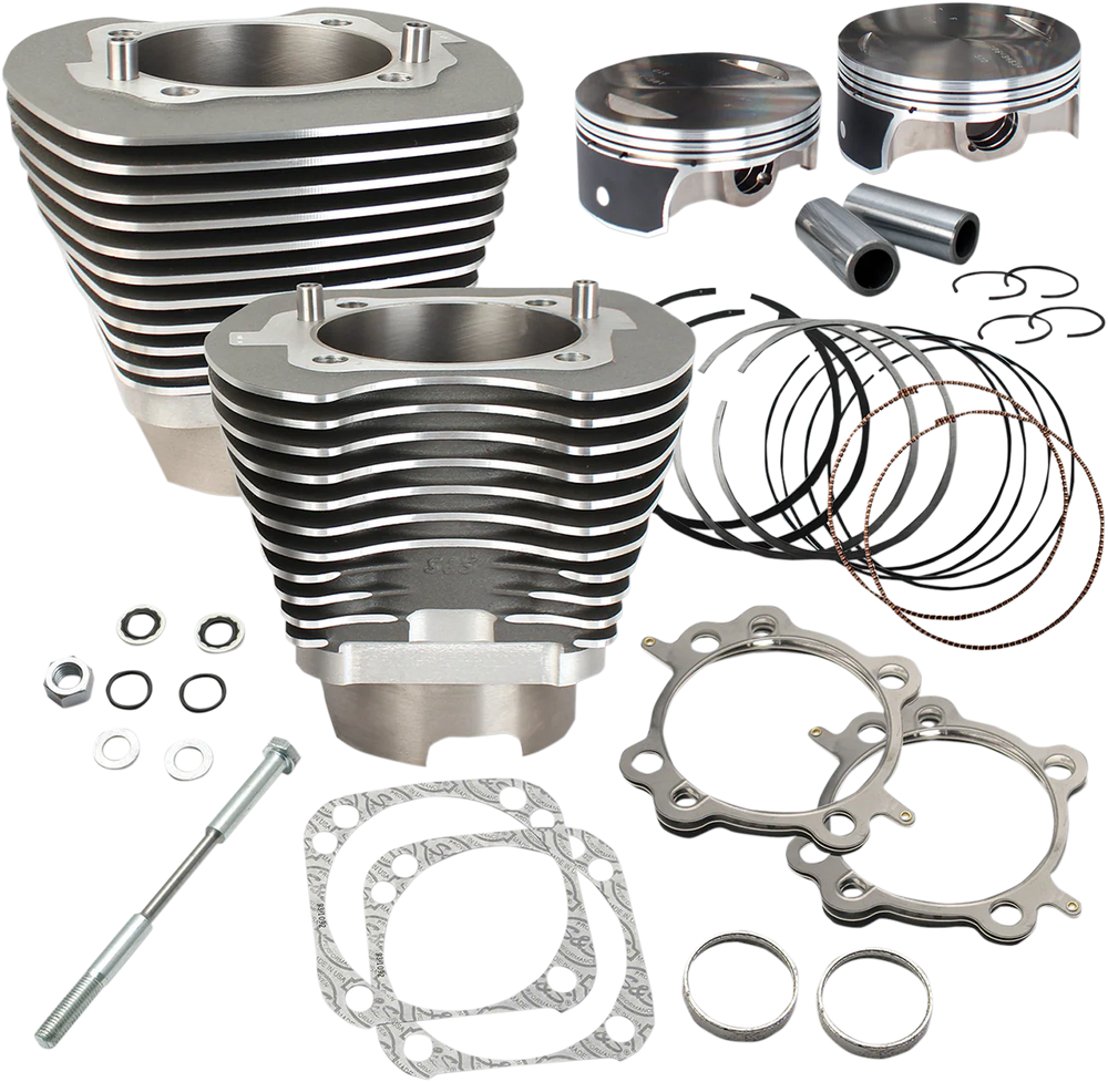 S&S Cycle 07-17 BT 117in Big Bore Cylinder Kit - Stone Gray