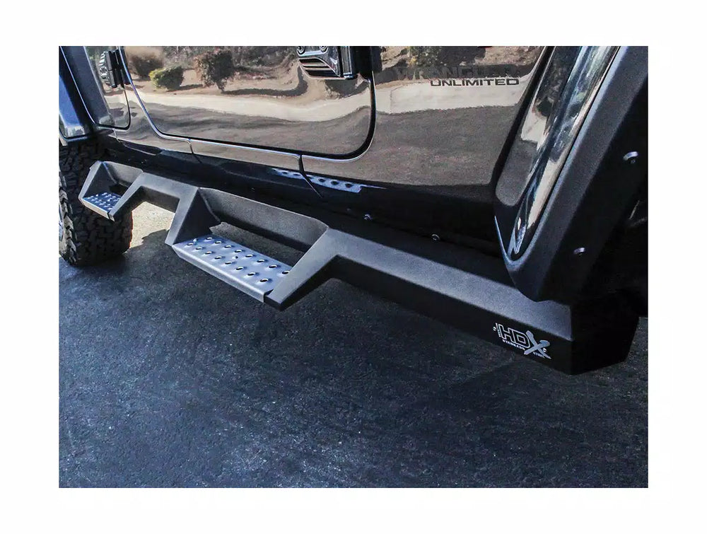 19C RANGER SUPERCREW TEXTURED BLACK HDX STAINLESS DROP NERF STEP BARS