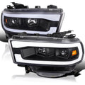 2500 PROJECTOR HEADLIGHTS MATTE BLACK HOUSING WITH CLEAR LENS