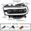 2500 PROJECTOR HEADLIGHTS MATTE BLACK HOUSING WITH CLEAR LENS