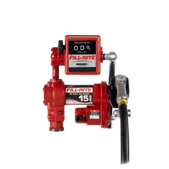 12V DC 15 GPM FUEL TRANSFER PUMP WITH MECHANICAL METER & MANUAL NOZZLE