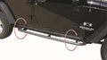 SRS Side Bar Retractable Rockguard Steps for 2007-2018 Jeep Wrangler JK Unlimited, 4-Door, Textured Black Rampage