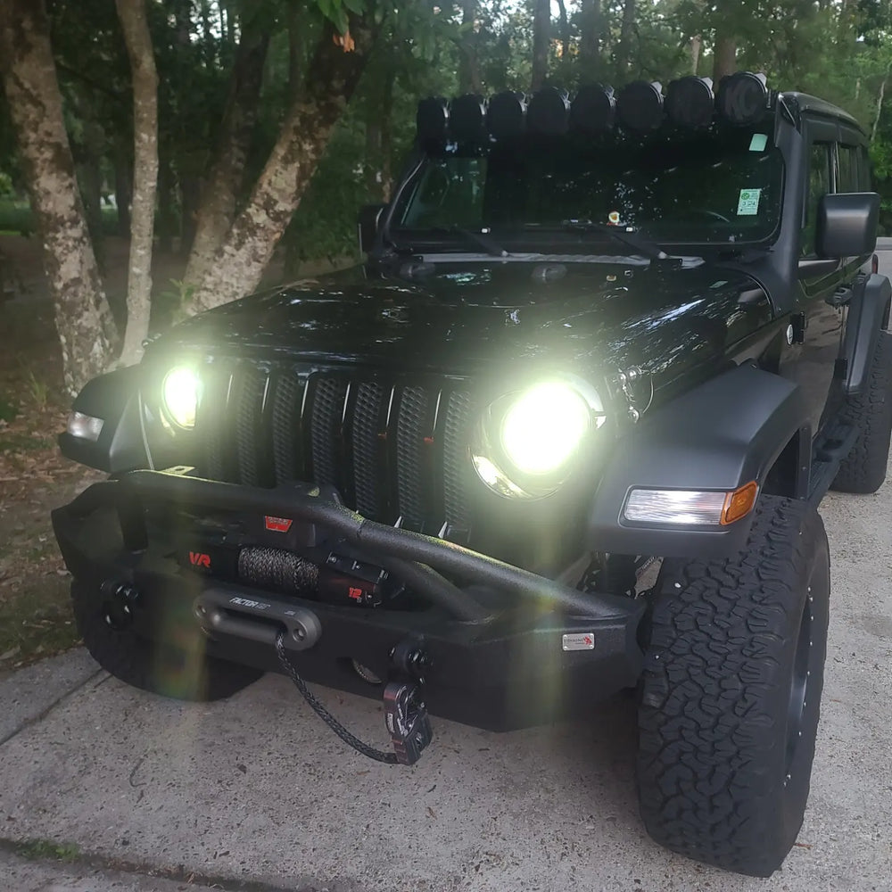 8700 EVO MODEL 12V DOT LED HIGH/LOW BEAM HEATED HEADLIGHT W/BUILT IN TURN SIGNAL BLACK 2 LIGHT KIT