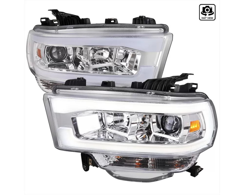 2500 PROJECTOR HEADLIGHTS CHROME HOUSING WITH CLEAR LENS