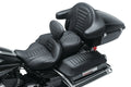 Mustang 08-21 Harley Electra Glide/Rd Glide/Rd King 1PC Seat Deluxe - Black w/ Grey Stitching
