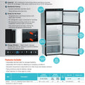 10 CU FT DC COMPRESSOR REFRIGERATOR LH DOOR BLACK METAL