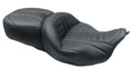Mustang 08-21 Harley Electra Glide/Rd Glide/Rd King 1PC Seat Deluxe - Black w/ Red Stitching