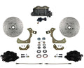 LEED Brakes Manual Front Kit with Drilled Rotors and Red Powder Coated Calipers