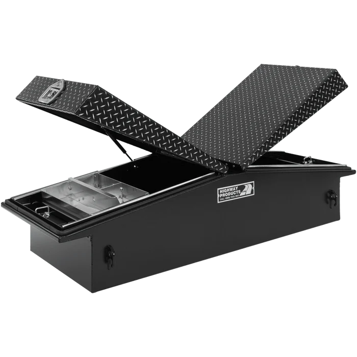 71X16X23 GULL WING TOOL BOX WITH SMOOTH BLACK BASE/LEOPARD LID