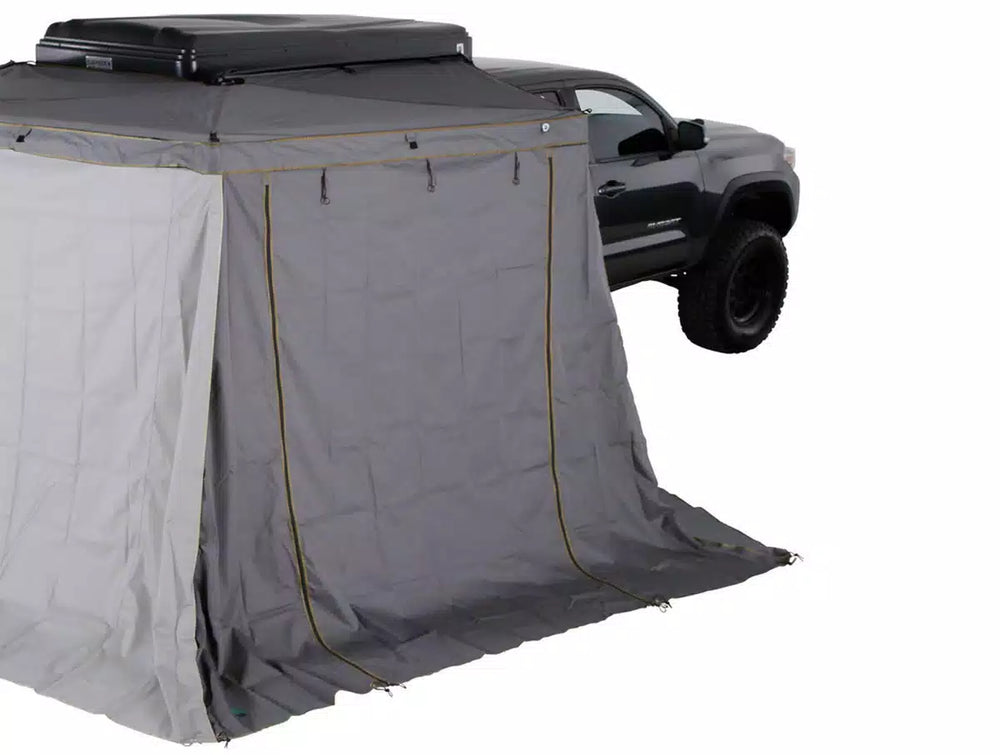 Overland Vehicle Systems HD Nomadic 270 LTE - Awning Wall Kit 1 2 Passenger Side Grey Body Green Trim Black Travel Cover