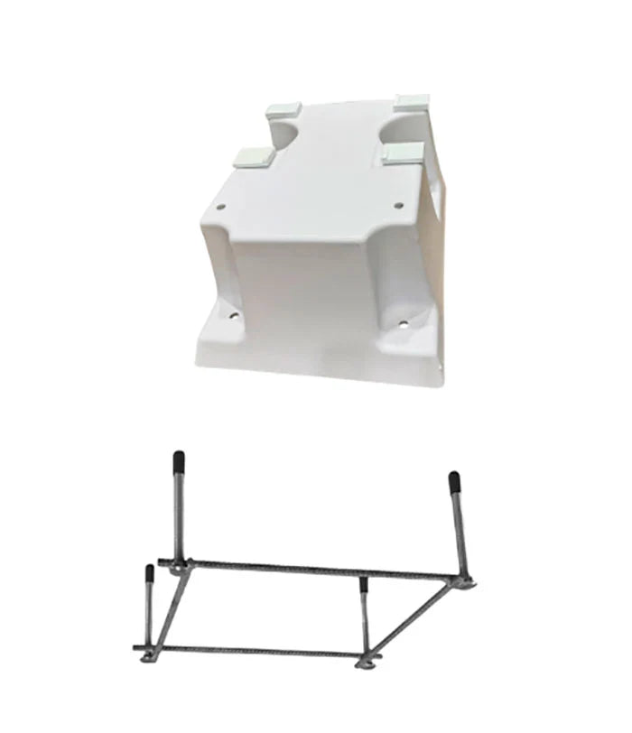 4 BOLT BASE W/ 12IN PATTERN (FOR 6FT OR 8FT BOARD) WHITE W/JIG